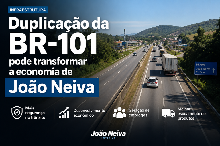 Duplicação da BR-101 gera expectativa e pode transformar a economia de João Neiva e região